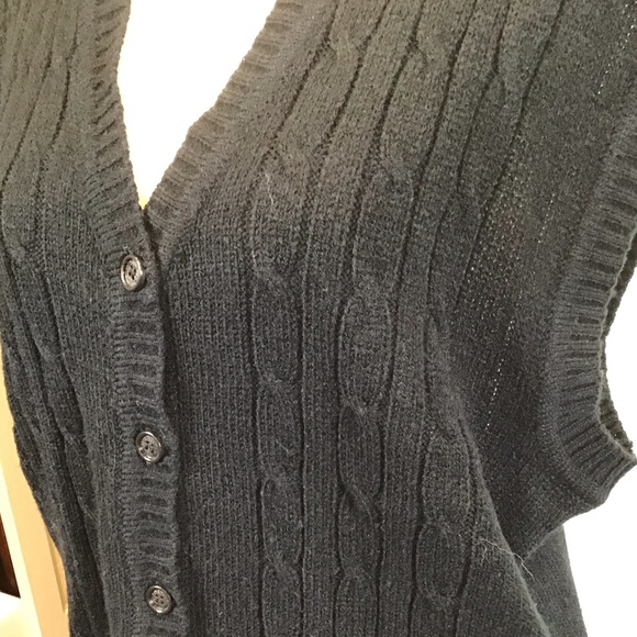 80s Vintage Options Womens Cable Knit Sweater Vest Size XL Sleeveless Button Up - Picture 12 of 16